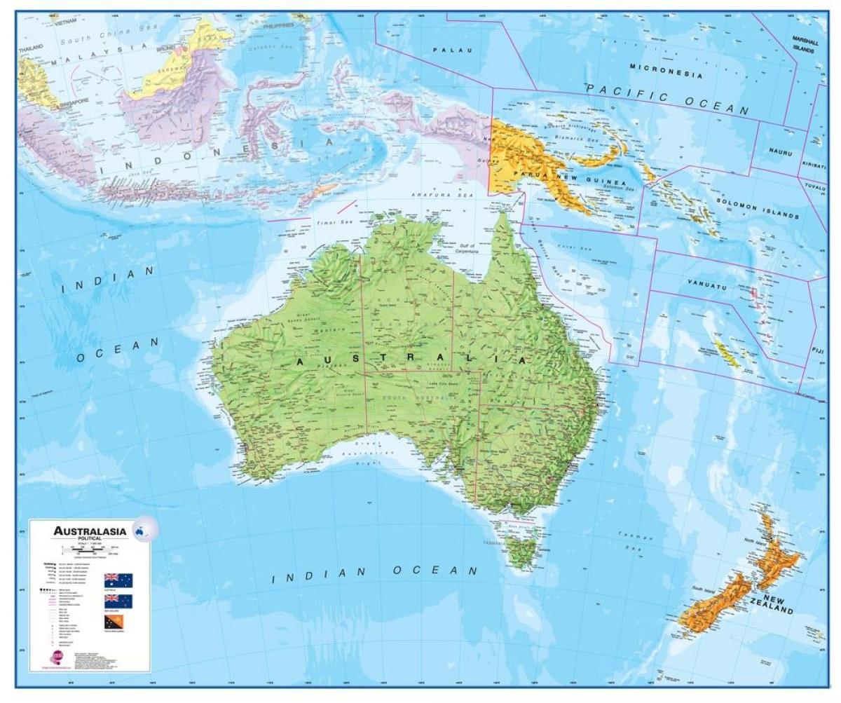 ઓસ્ટ્રેલિયા, ન્યુ ઝિલેન્ડ નકશો